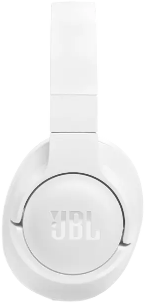 Fehér JBL fejhallgató, felülnézet, látható JBL logóval.