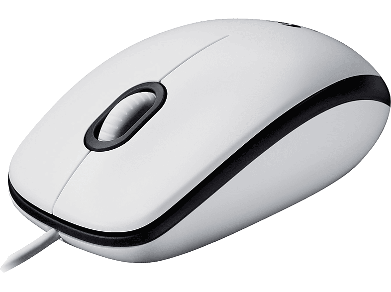 Ratón - Logitech M100, Con cable, USB, 3 Botones, 1000 DPI, Ambidiestro, PC/Mac, Blanco