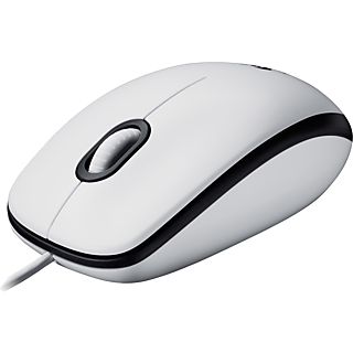 Ratón - Logitech M100, Con cable, USB, 3 Botones, 1000 DPI, Ambidiestro, PC/Mac, Blanco