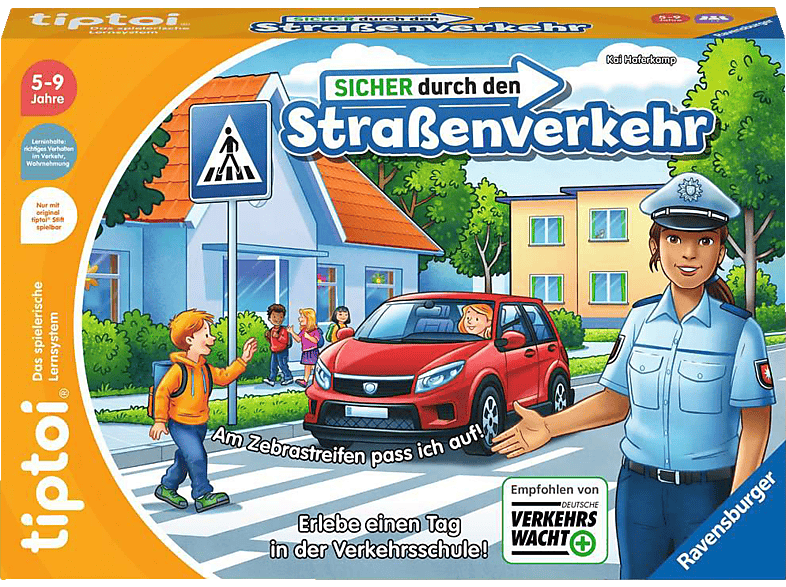 Ravensburger Spiel 00173 - Sicher im Straßenverkehr (Ab 5 Jahren, 1-4 Spieler) Lernspiel, Mehrfarbig