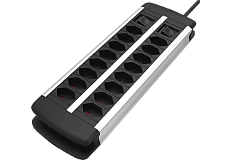 SCHOENENBERGER Power Strip XXL ALU - Bande à sorties multiples (Noir/Argent)