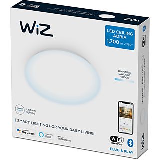 Lámpara inteligente - WiZ Adria 17W 1700lm, Plug & Play, Blanca fría, WiFi, Control voz, Tecnología SpaceSense