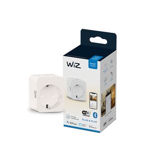 Enchufe inteligente - WiZ con medidor consumo, Control por Voz/App, Alexa y Google Home, Tecnología SpaceSense