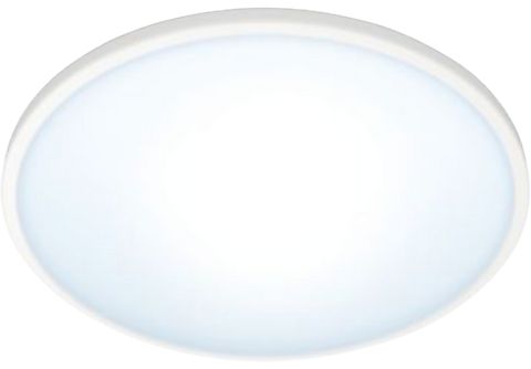 Lámpara inteligente - WiZ SuperSlim, 16W 1500 lm, WiFi, Blanca regulable, Control voz, Tecnología SpaceSense