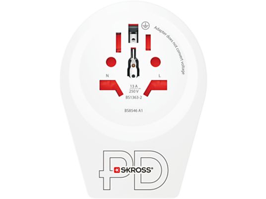 SKROSS USB-C da Mondo a Regno Unito - Adattatore da viaggio (Bianco)