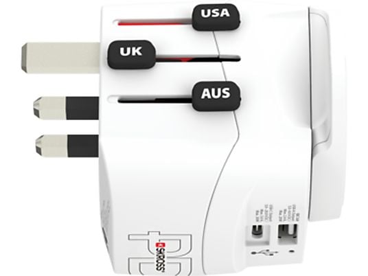 SKROSS World Pro Light USB AC30PD - Adattatore da viaggio (Bianco)