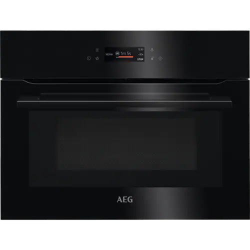 Horno - AEG KMK761080B, 43 l, Encastrable, Función Microondas + Grill, Control táctil, Negro