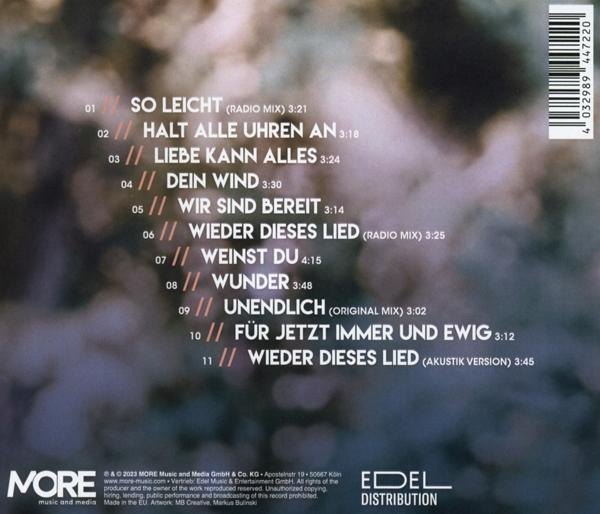 CD-Cover mit deutschen Songtiteln und Urheberrechtsinformationen.
