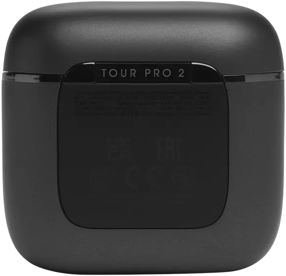Fekete fülhallgatótok a tetején a „TOUR PRO 2” felirattal.