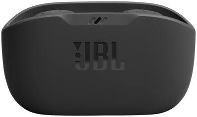 Fekete JBL fülhallgató tok JBL logóval. Egyszerű dizájn.
