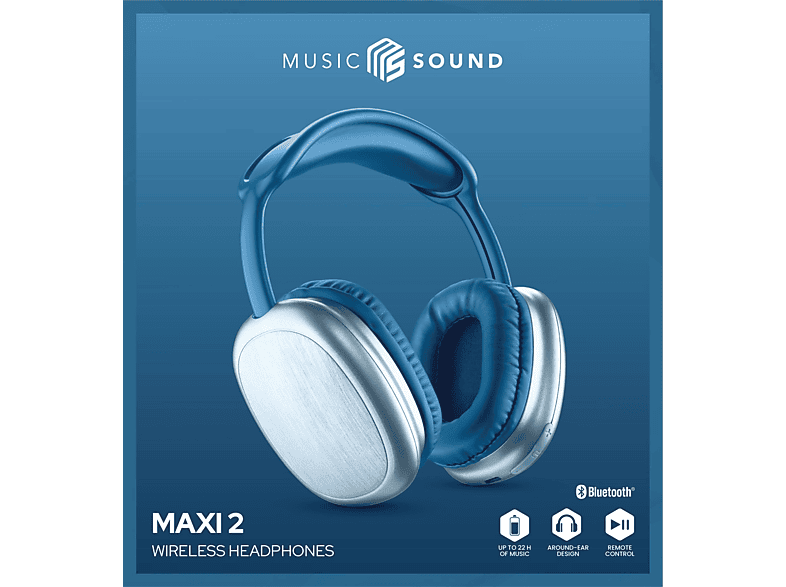 CELLULARLINE Music Sound 2 Maxi Bluetooth Kulak Üstü Kulaklık Mavi_2