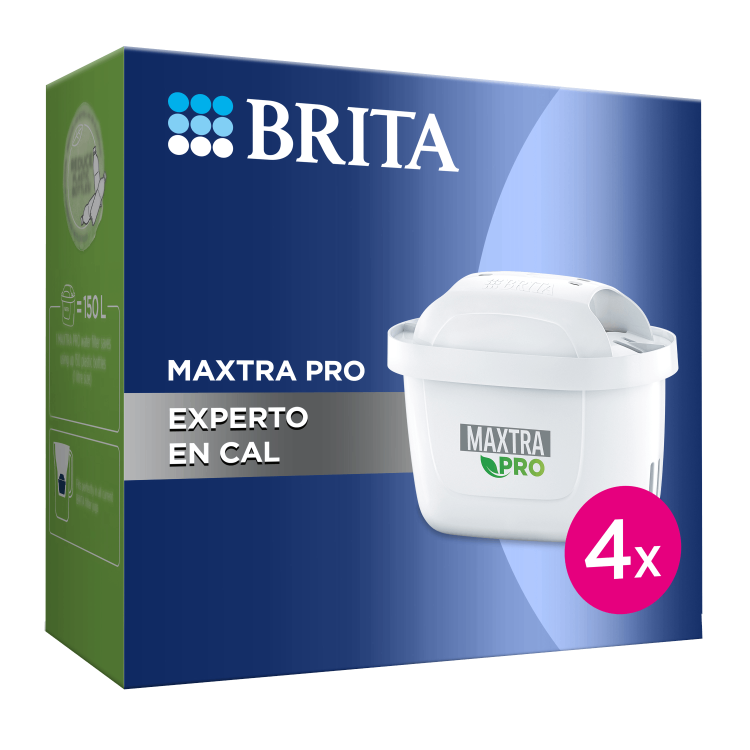 Recambio de filtros - Brita Maxtra PRO Experto en Cal, Pack de 4, Para Brita y Brita Flow, Blanco