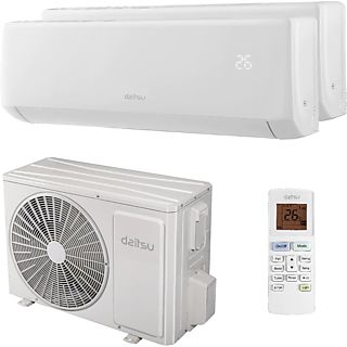 Aire acondicionado Split 2 x 1 - Daitsu DSM-9U2KDB, 2.150 fg/h + 2.150 fg/h, Inverter, Bomba de calor, Blanco