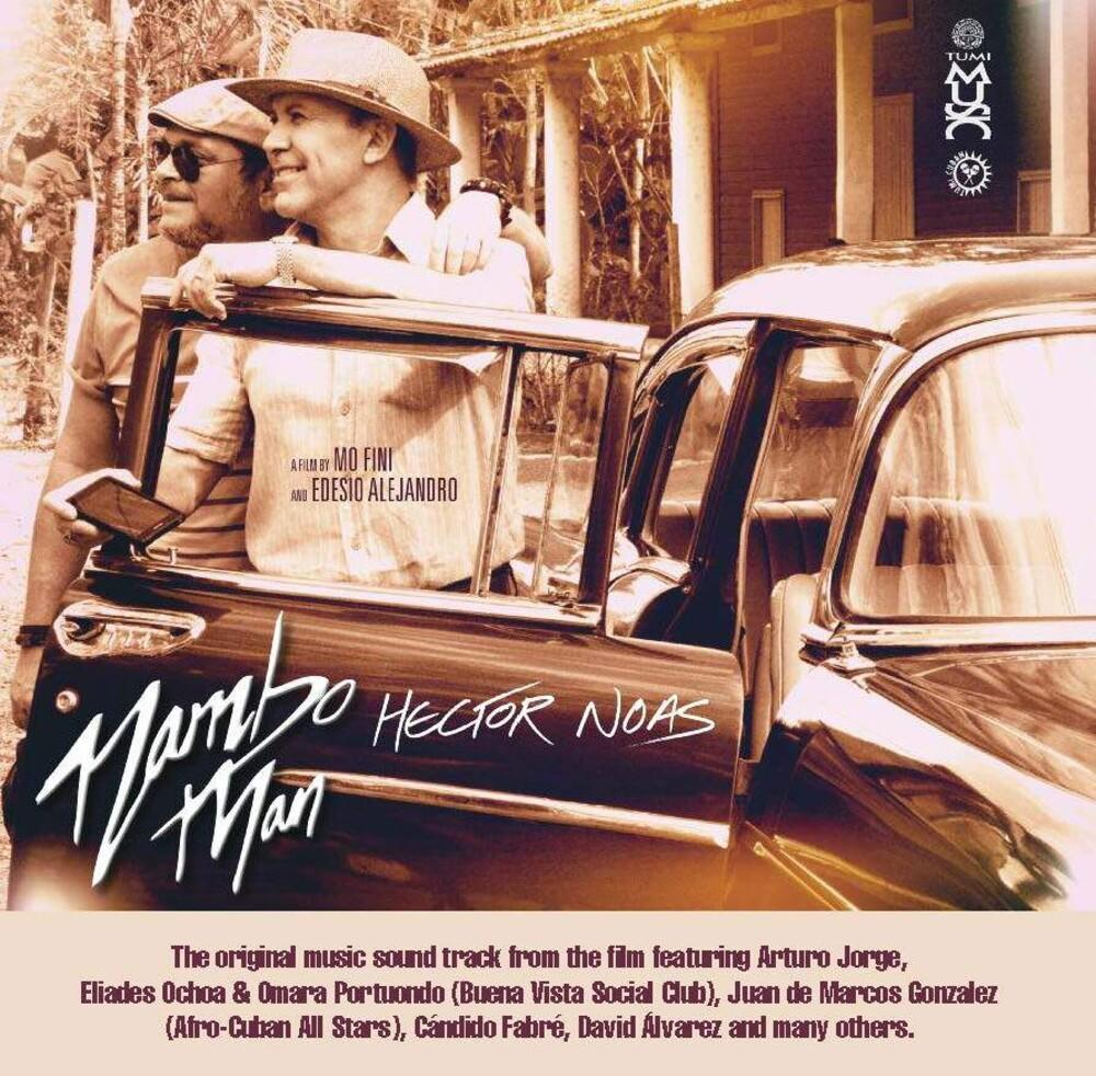 Filmplakát, két férfi egy autó közelében. Cím: Mambo Man. Részletek a film zenéjéről.