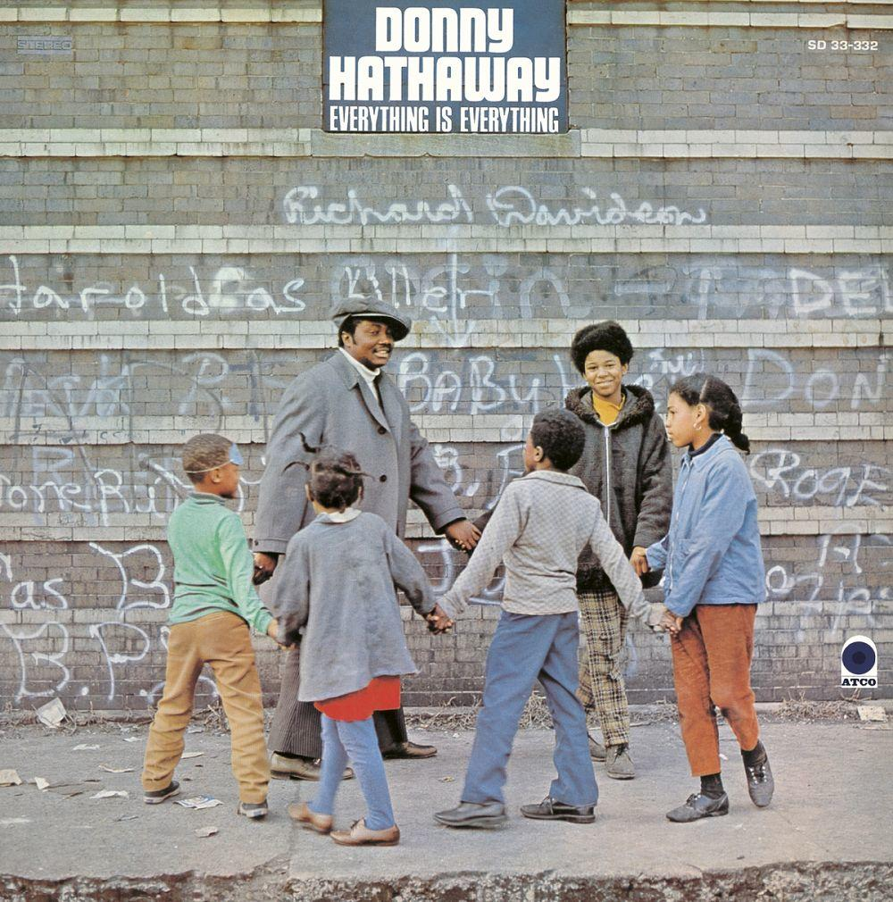 Album borító: Donny Hathaway gyerekekkel. Graffiti háttér, ATCO logó.
