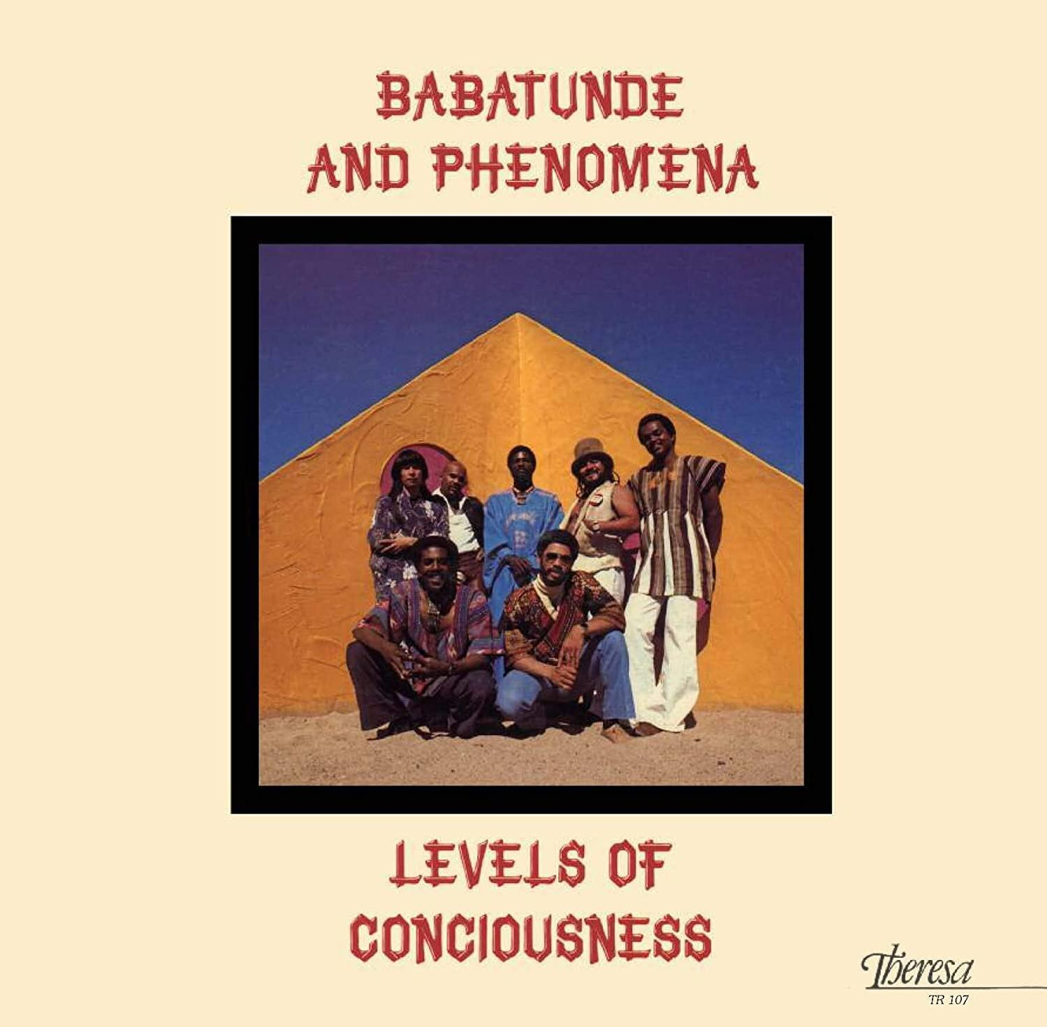 Album borítója egy zenészcsoporttal, a 'Babatunde and Phenomena' és a 'Levels of Consciousness' címmel.