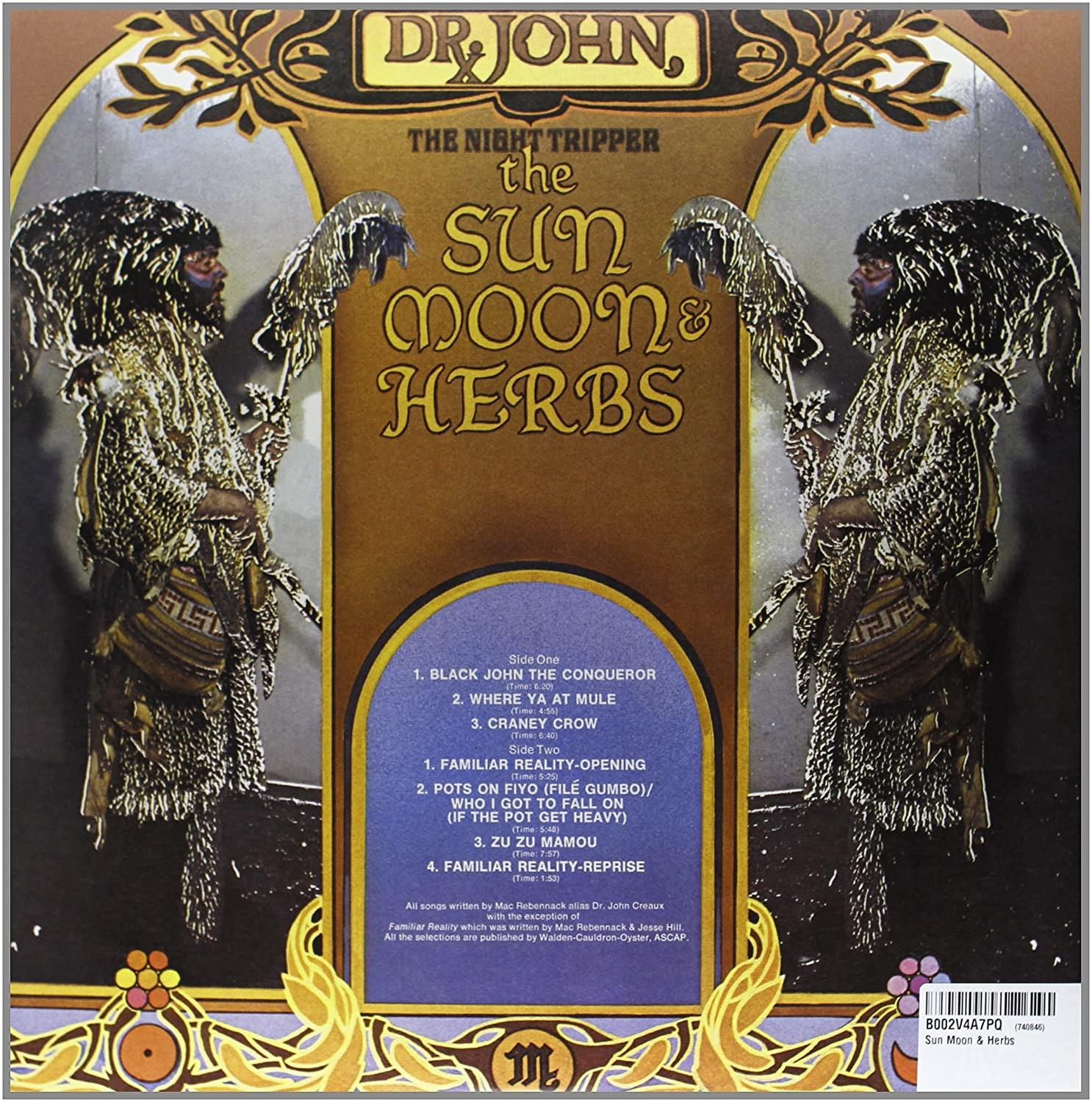 Dr. John 'The Sun, Moon & Herbs' albumának borítója szöveggel és képekkel.