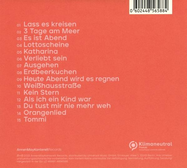 CD mit Trackliste, Logo und Text auf Deutsch. Hat einen weißen Hintergrund.