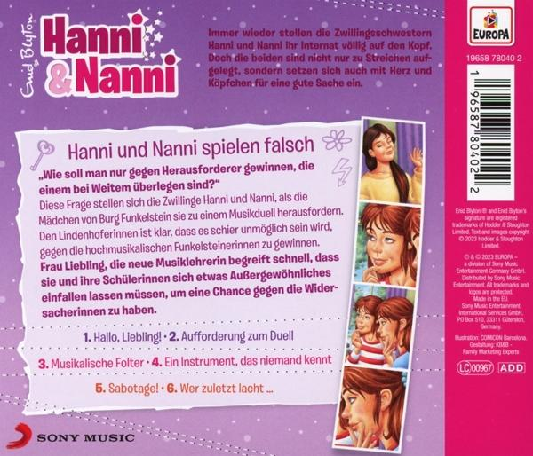 Die Rückseite eines Buches mit Cartoon-Bildern und Text.