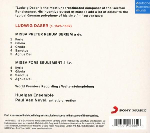 Rückseite einer CD-Hülle mit Text. Listet Songs und Credits auf weißem Hintergrund auf.