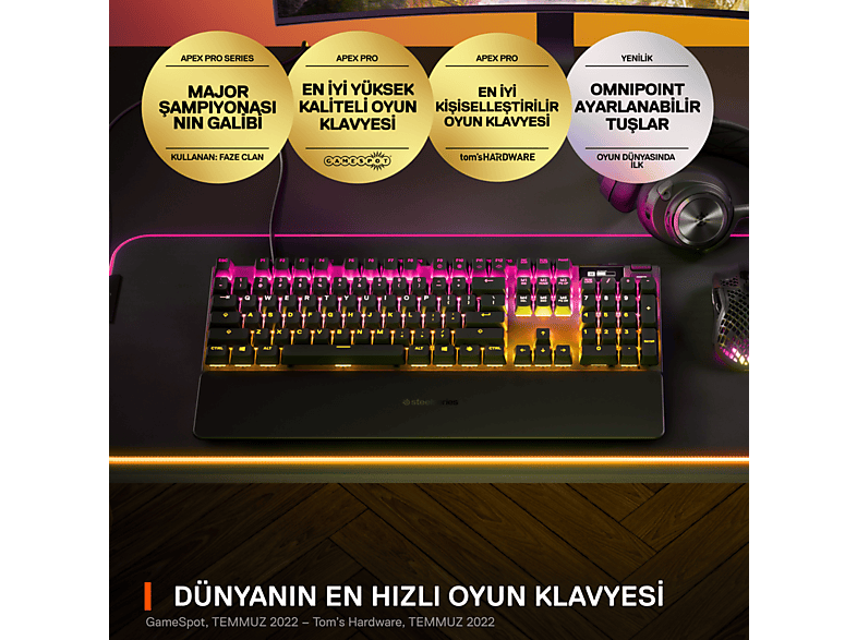 STEELSERIES Apex Pro Mekanik USB Klavye Siyah_4