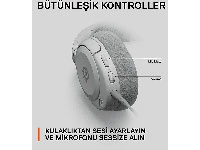 STEELSERIES Arctis Nova 1P Multi-System Oyuncu Kulak Üstü Kulaklık Beyaz_9