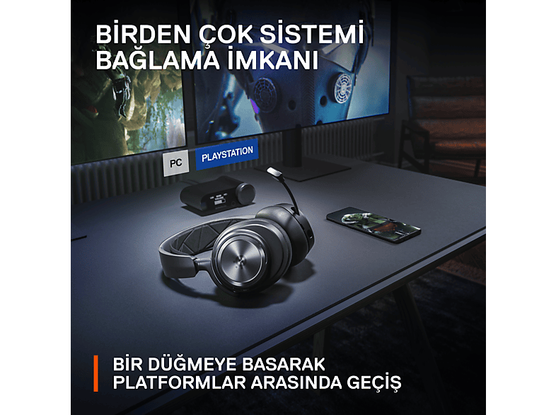 STEELSERIES Arctis Nova Pro Wireless Kablosuz Gaming Kulak Üstü Kulaklık Siyah_10