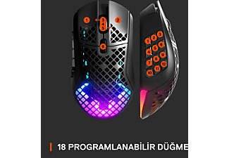 STEELSERIES Aerox 9 Ultra Hafif MOBA/MMO Kablosuz Oyuncu Mouse Siyah_7