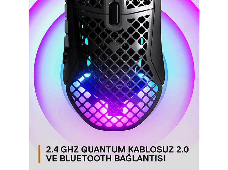 STEELSERIES Aerox 9 Ultra Hafif MOBA/MMO Kablosuz Oyuncu Mouse Siyah_8