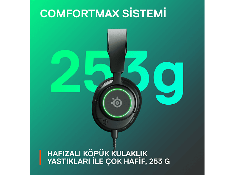 STEELSERIES Arctis Nova 3 Multi-System Oyuncu Kulak Üstü Kulaklık Siyah_11