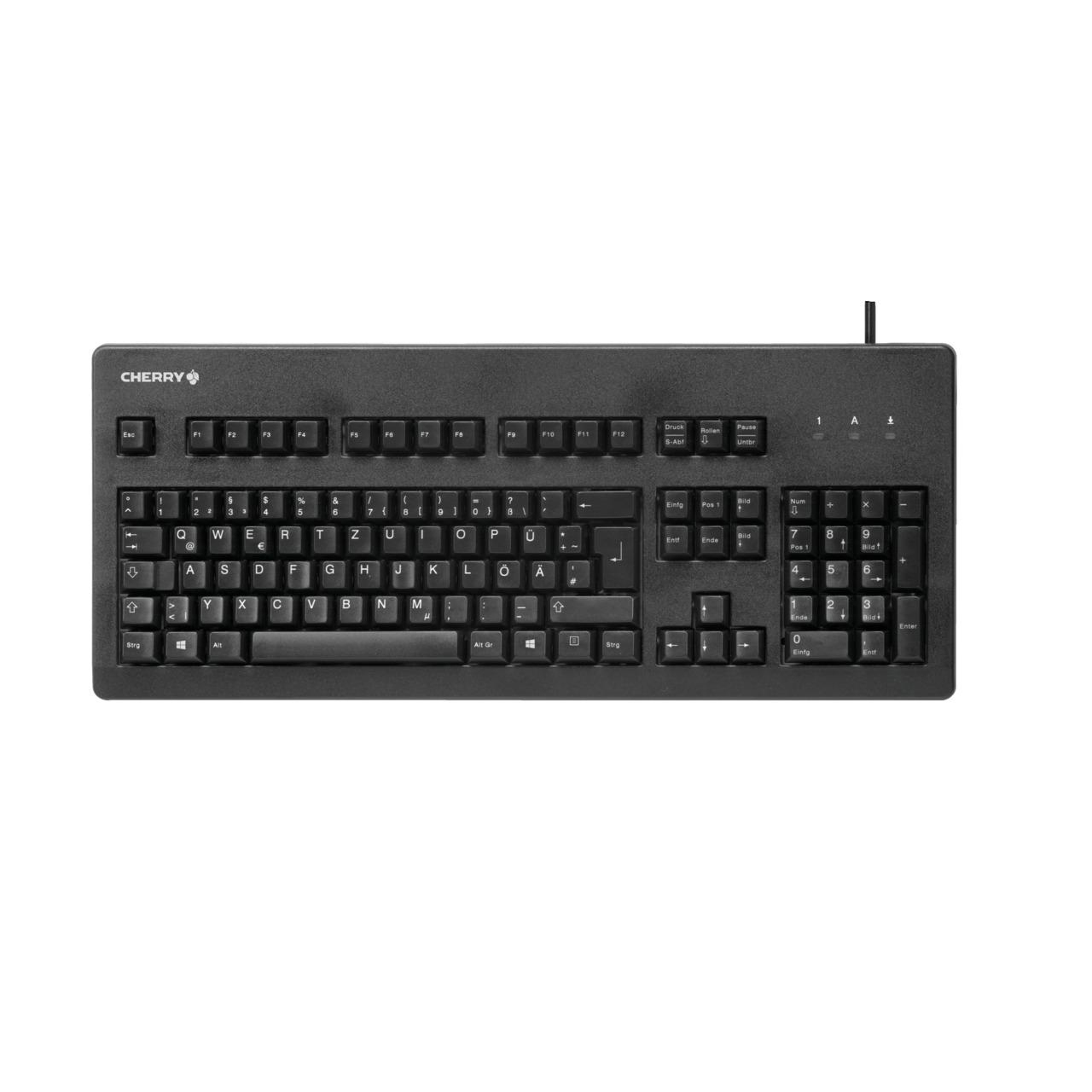 CHERRY G80-3000 Cherry Schwarz MX Blue, Combo, Tastatur, Mechanisch, Kabelgebunden, MX