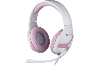 KÖNIX Mythics Geek Girl Crystal PlayStation 4 vezetékes sztereó gaming headset, fehér / rózsaszín