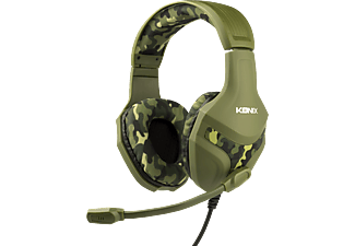 KÖNIX Mythics PS-400 Camo PlayStation 4 vezetékes sztereó gaming headset, zöld / terepmintás