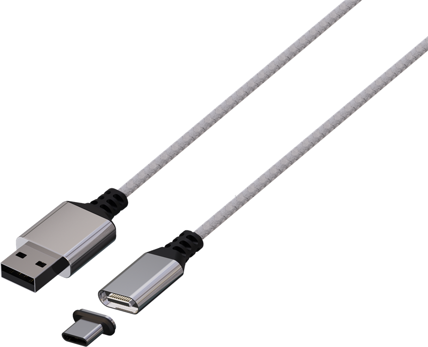 KÖNIX Mythics Xbox Series S/X fehér töltőkábel mágnesfejjel USB-A-ról USB-C-re, 3 m