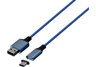 KÖNIX Mythics Xbox Series S/X kék töltőkábel mágnesfejjel USB-A-ról USB-C-re, 3 m