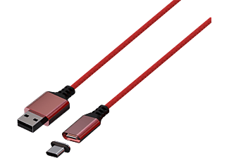 KÖNIX Mythics Xbox Series S/X piros töltőkábel mágnesfejjel USB-A-ról USB-C-re, 3 m