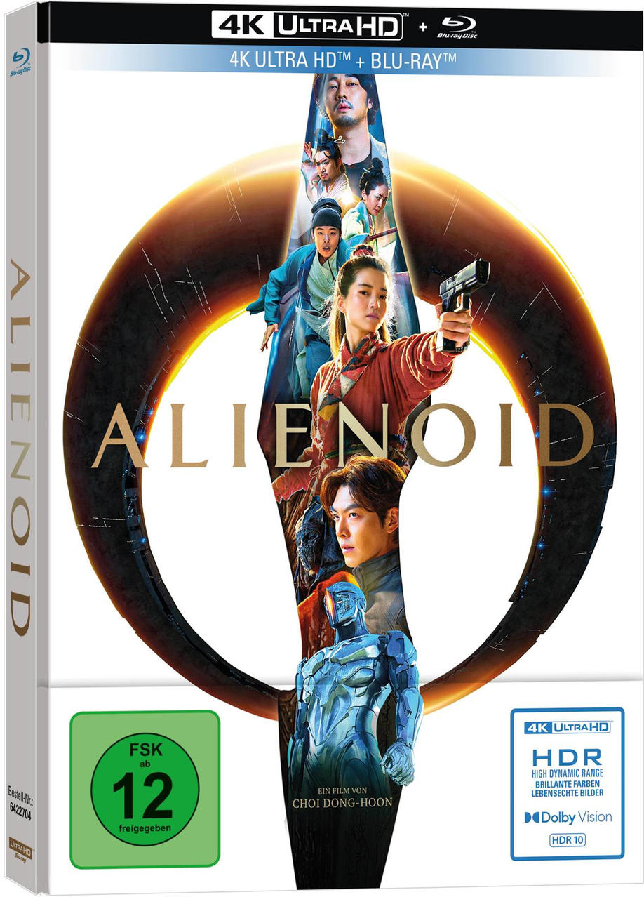 DVD-Hülle für den Film 'Alienoid' mit mehreren Charakteren.