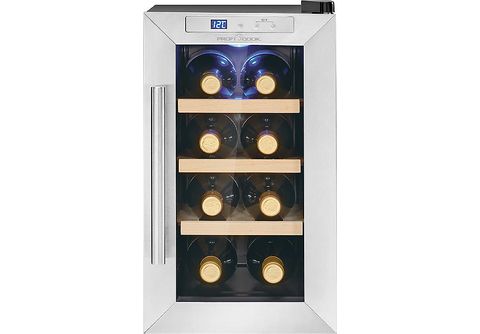 PROFI COOK PC-WK 1233 Getränkekühlschrank für 8 Flaschen +11 °C bis +18 °C  (freistehend, 190 kWh, EEK: G, Silber, Anzahl Flaschen: 8) online kaufen