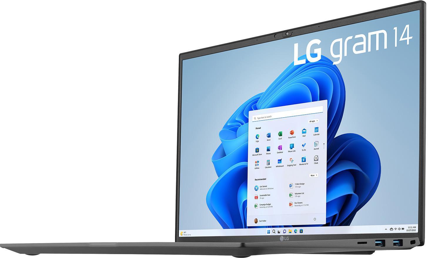 LG 14Z90R-G.AA79G gram, Intel® Iris® Zoll Graphics, 14 Intel® Core™ mit TB RAM, 16 Xe GB Notebook i7 Grau 1 SSD, Prozessor, Display