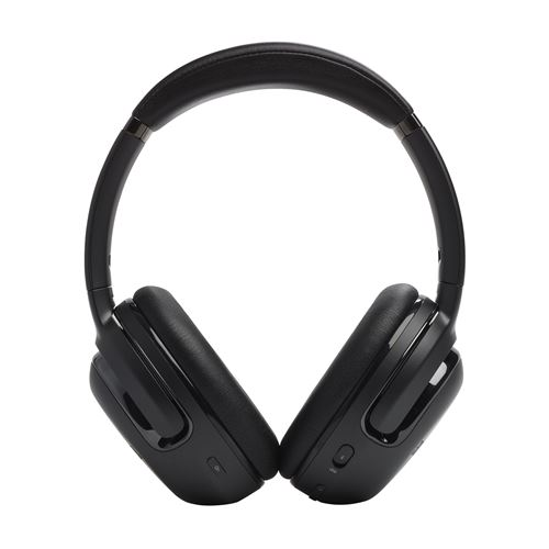 Auriculares supraaurales JBL negros con almohadillas y diadema de cuero.