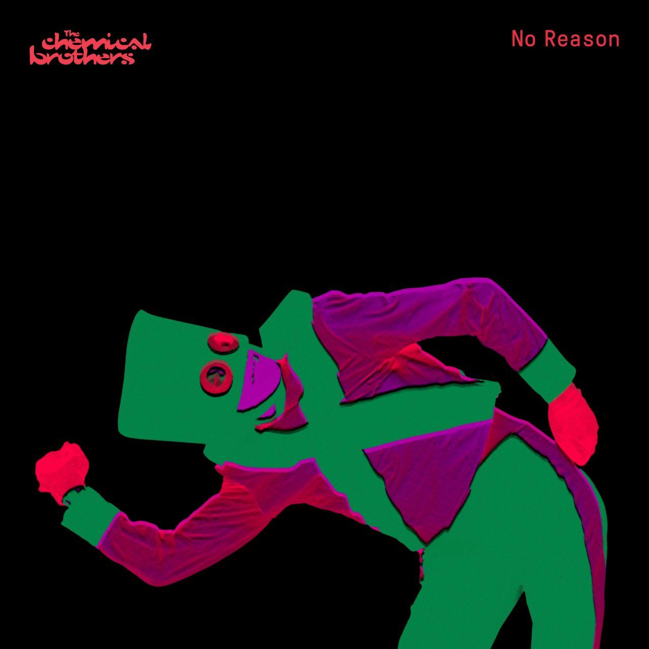 Albumcover, The Chemical Brothers. Eine grüne Figur rennt auf schwarzem Grund, trägt Pink.