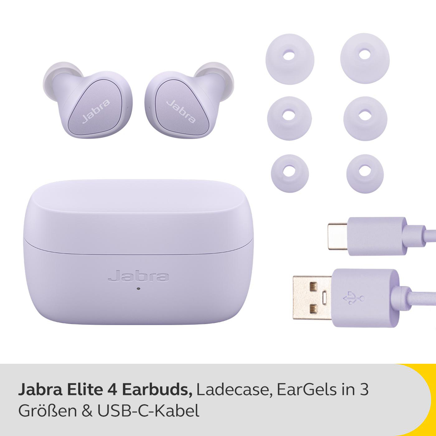 JABRA Elite 4, mit ANC, In-ear Kopfhörer Bluetooth Lilac