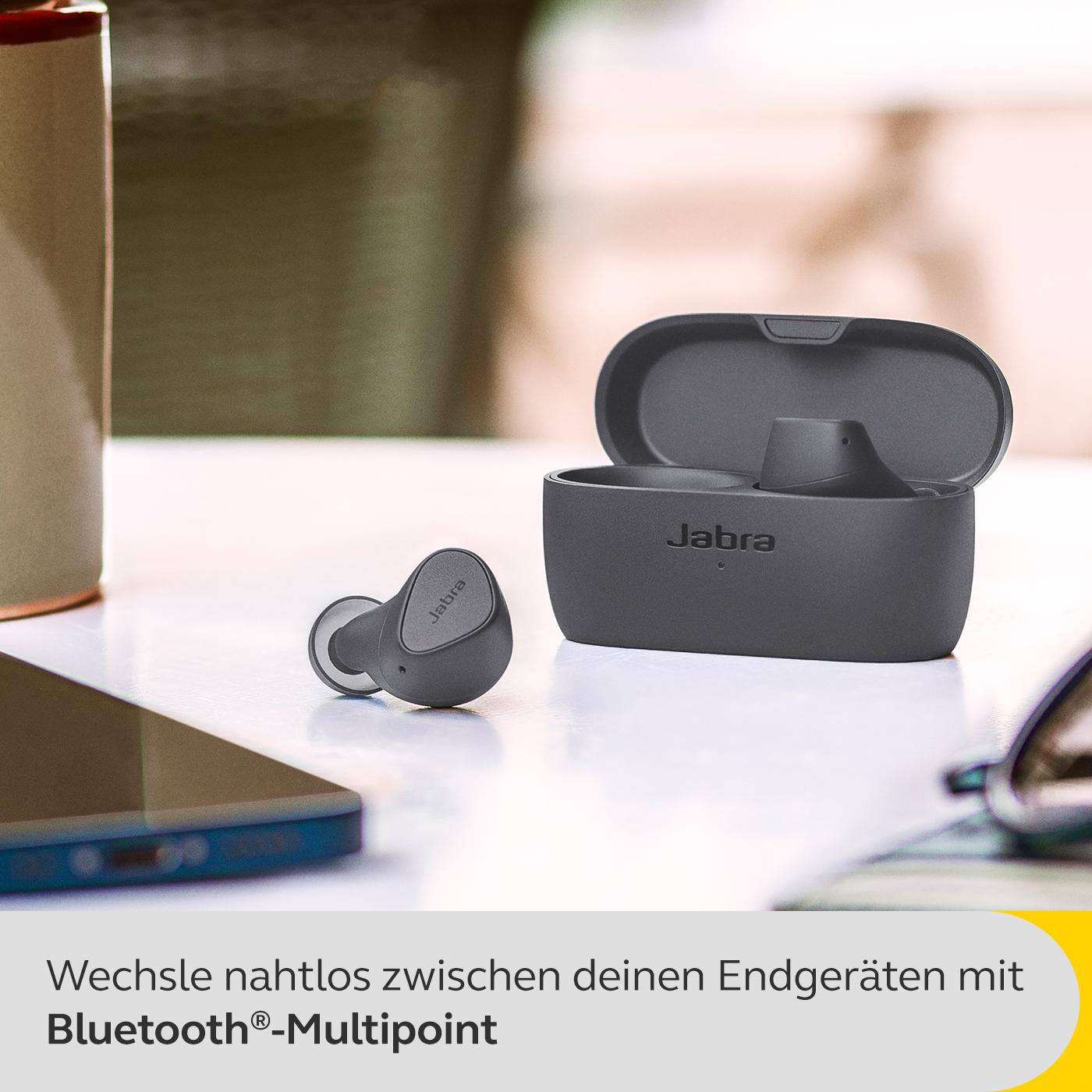 Bluetooth ANC, mit 4, Kopfhörer JABRA Elite In-ear Grey