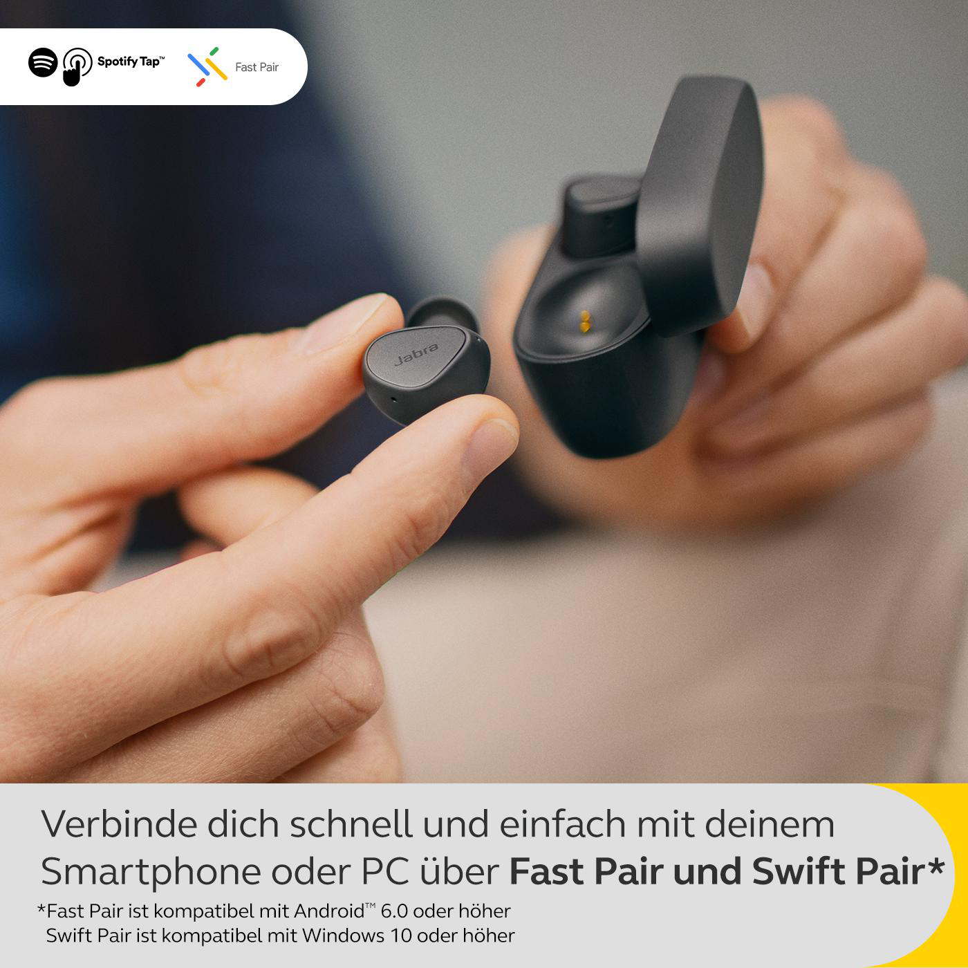 Bluetooth ANC, mit 4, Kopfhörer JABRA Elite In-ear Grey