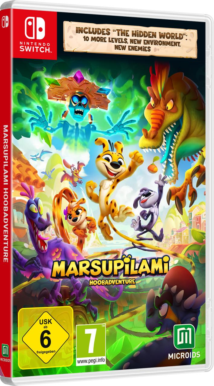 Spielbox mit bunten Cartoonfiguren auf der Vorderseite. Es ist ein Nintendo Switch-Spiel.
