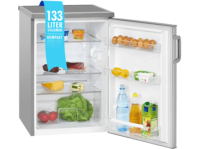BOMANN VS 2195.1 Kühlschrank (133 l, D, 850 mm hoch, Edelstahl)
