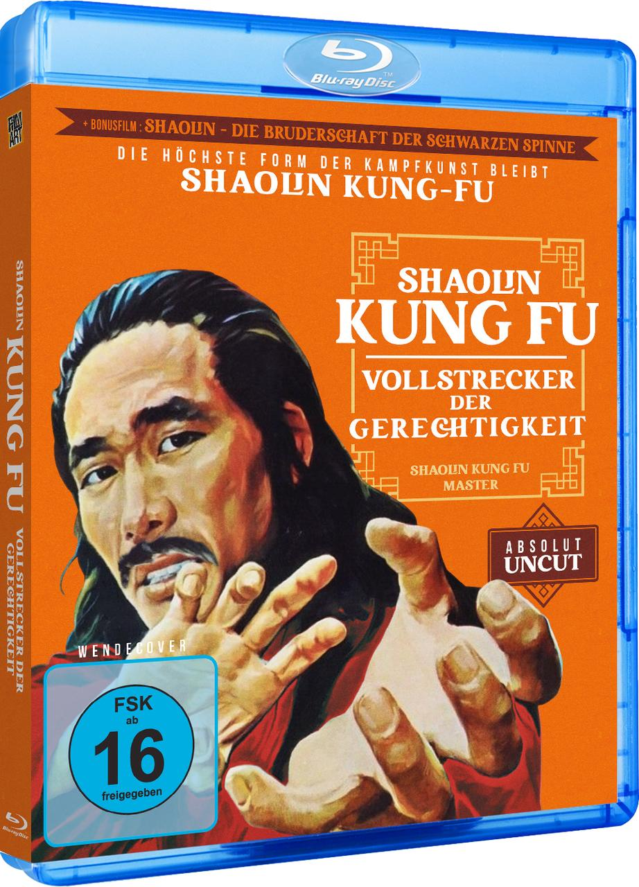 Ein Blu-ray Disc-Case mit einem Filmplakat. Es ist orange und zeigt einen Mann in Kampfsportstellung.