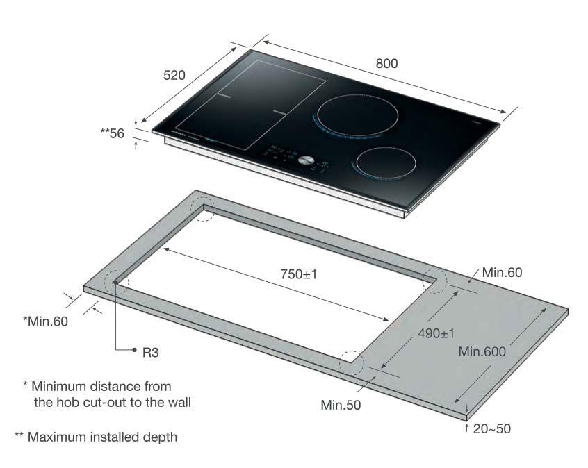 SAMSUNG NZ84J9770EK/EF Induktionskochfeld  (800 mm breit, 4 Kochzonen)