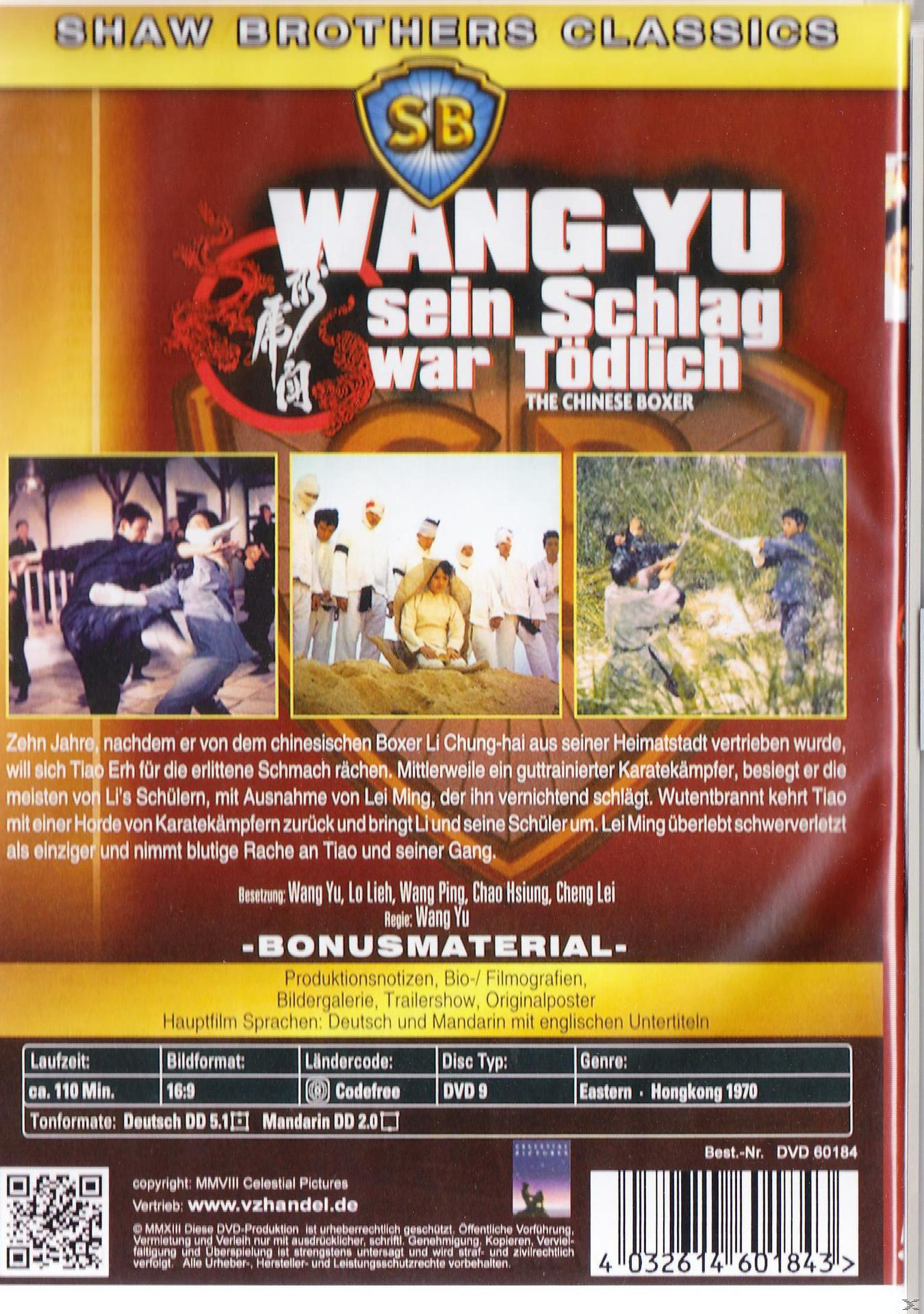 Wang Yu - Sein Schlag DVD tödlich war