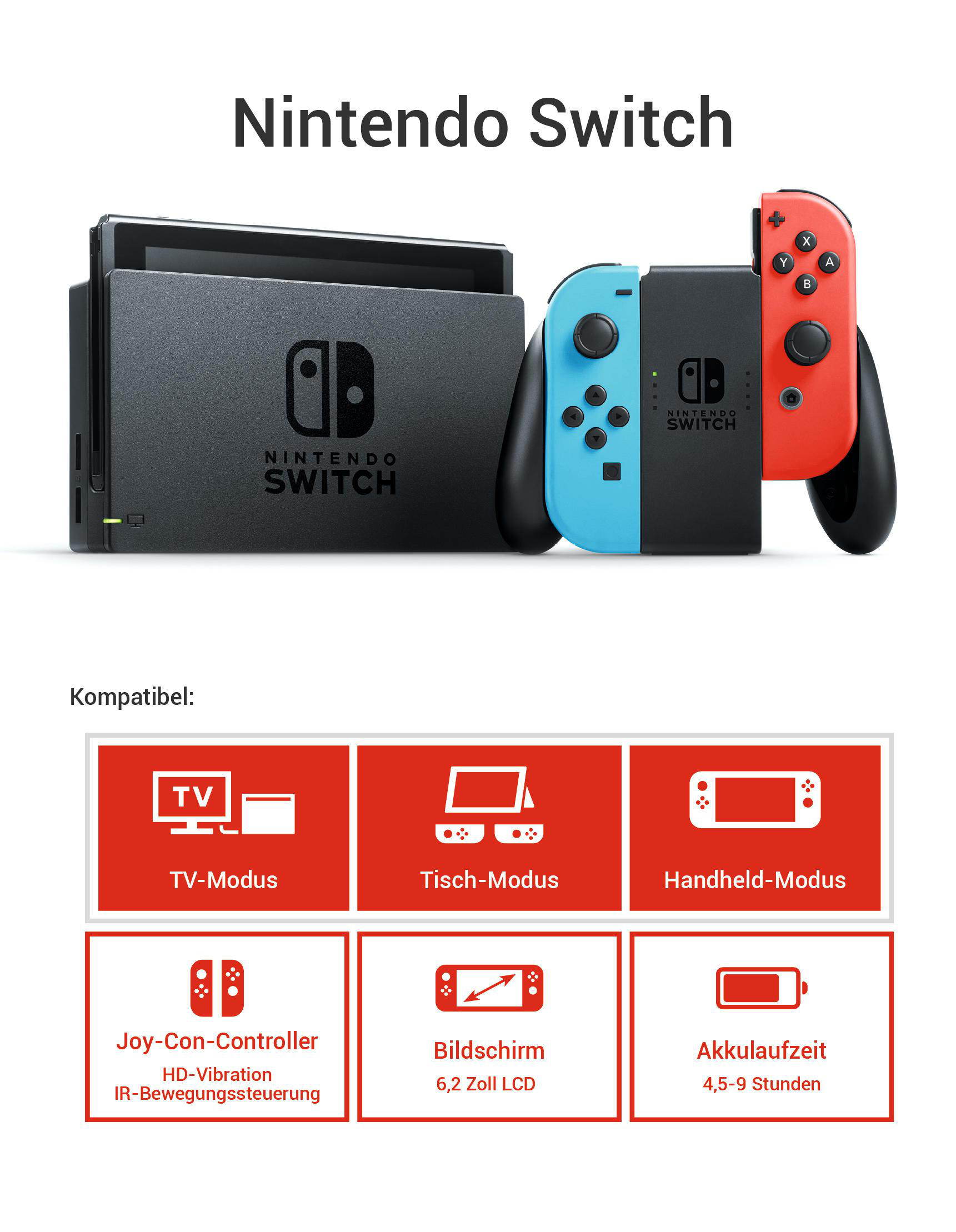 NINTENDO Switch Neon-Rot/Neon-Blau + Super Mario 3D World + Bowser’s Fury